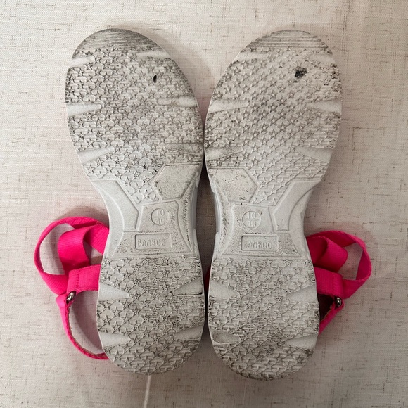 Women’s Hot Pink Strappy Wedge Sandals – Size 10 | Velcro Closure - Picture 6 of 9